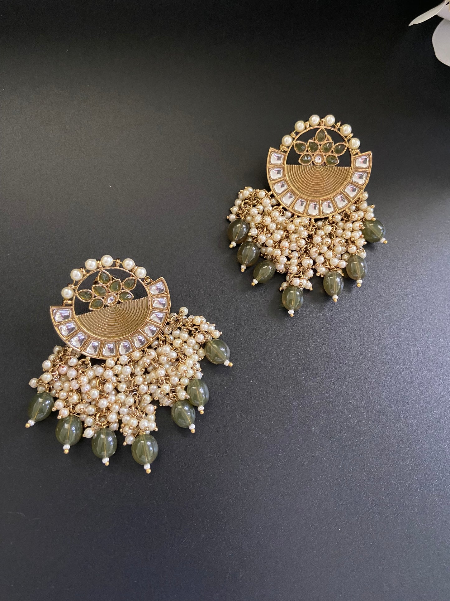 Green Pearl Earrings