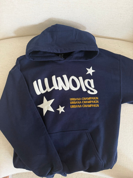 Custom Puff Paint College Stars Sweatshirt