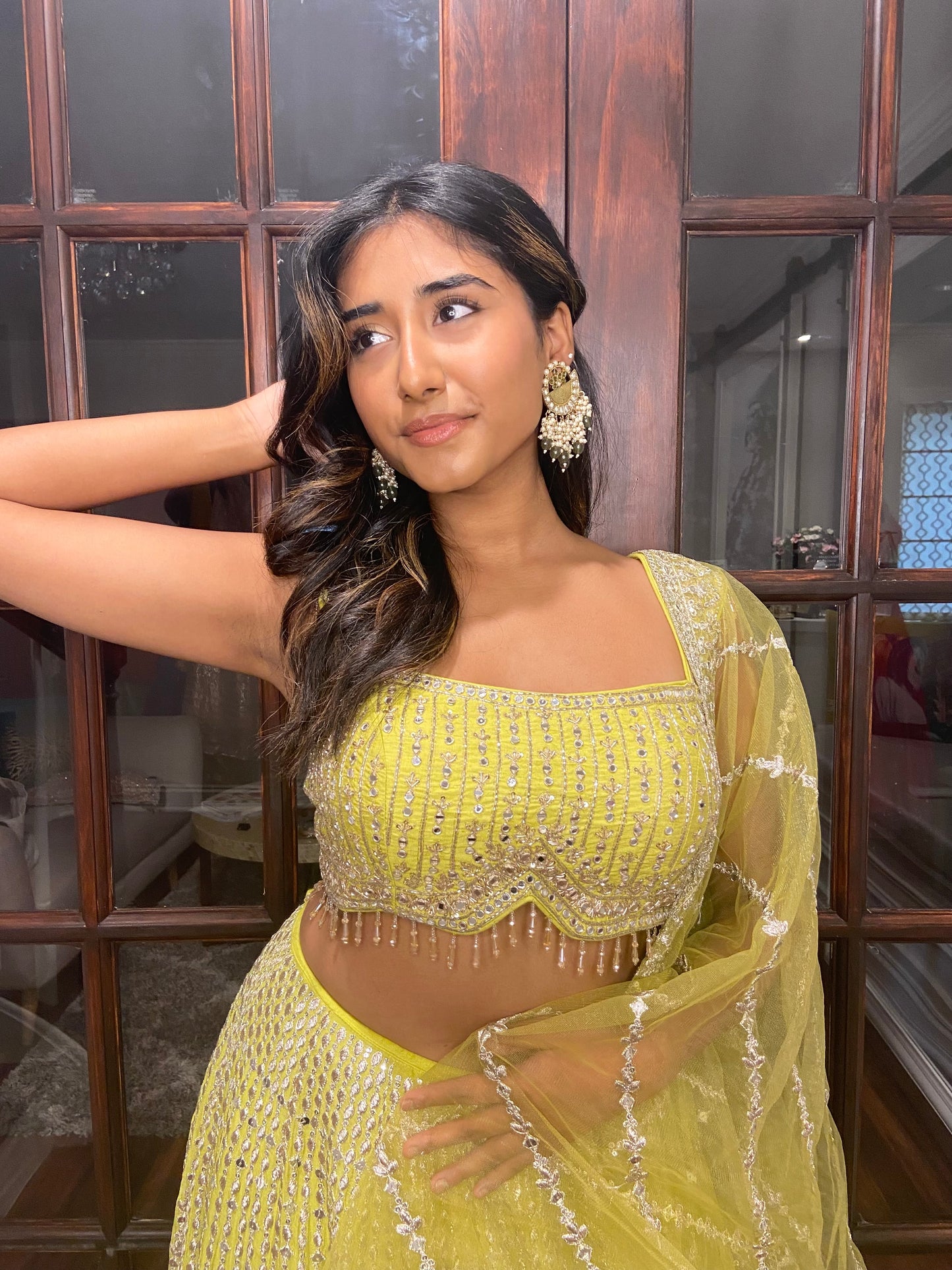 Green Pearl Earrings