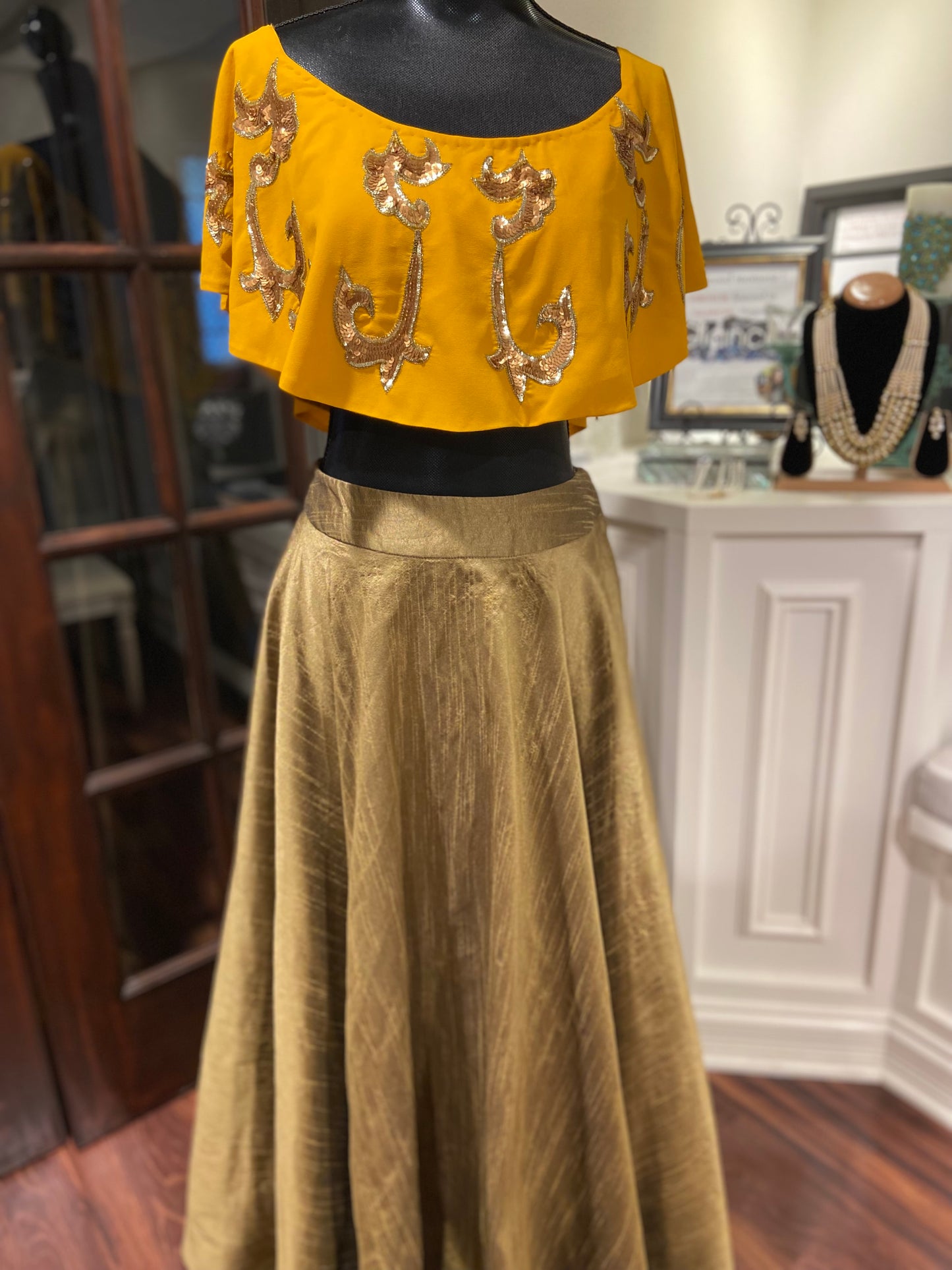 Off shoulder cape lehenga - "Couture Order"