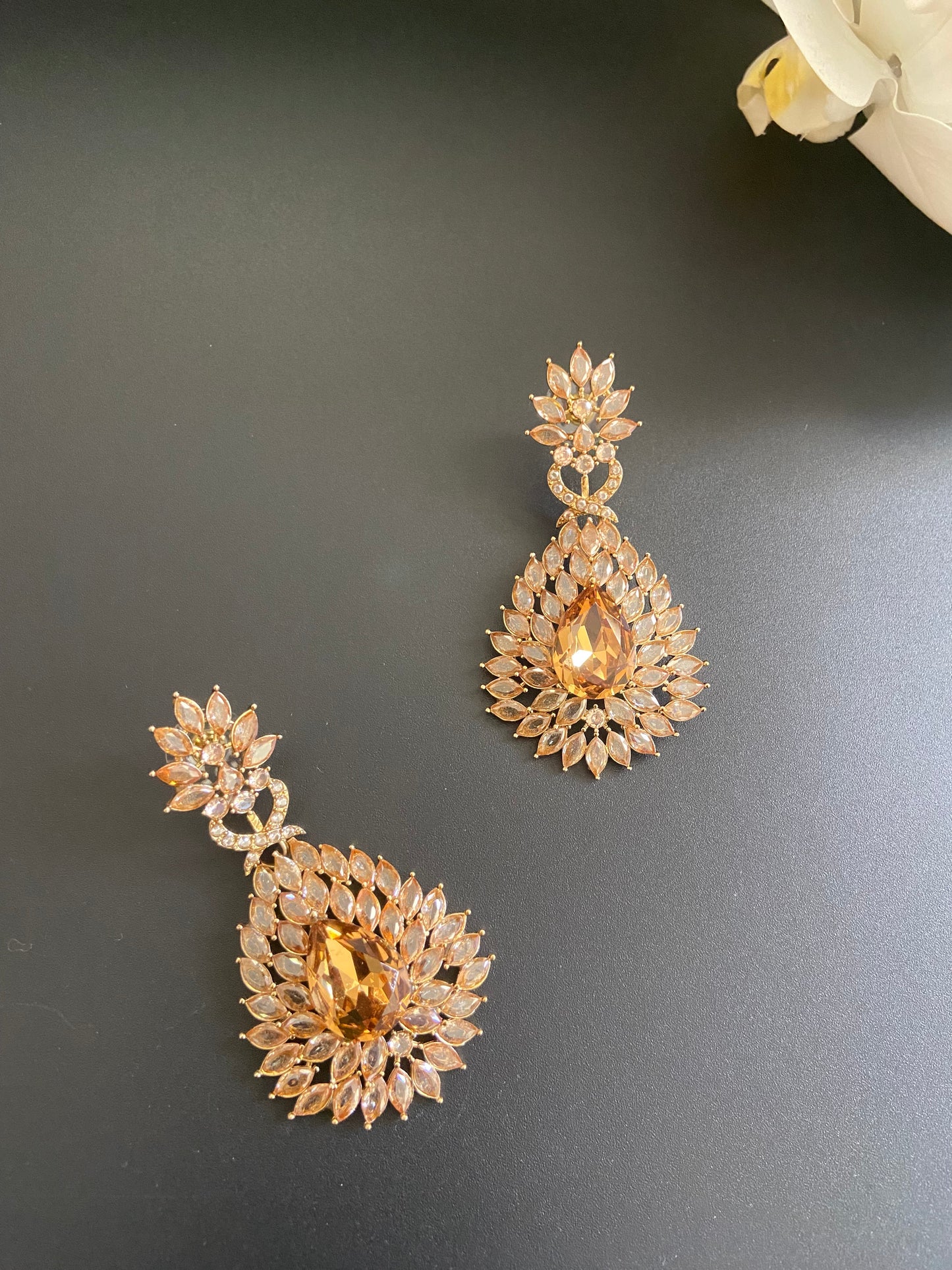 Amber Teardrop Earrings