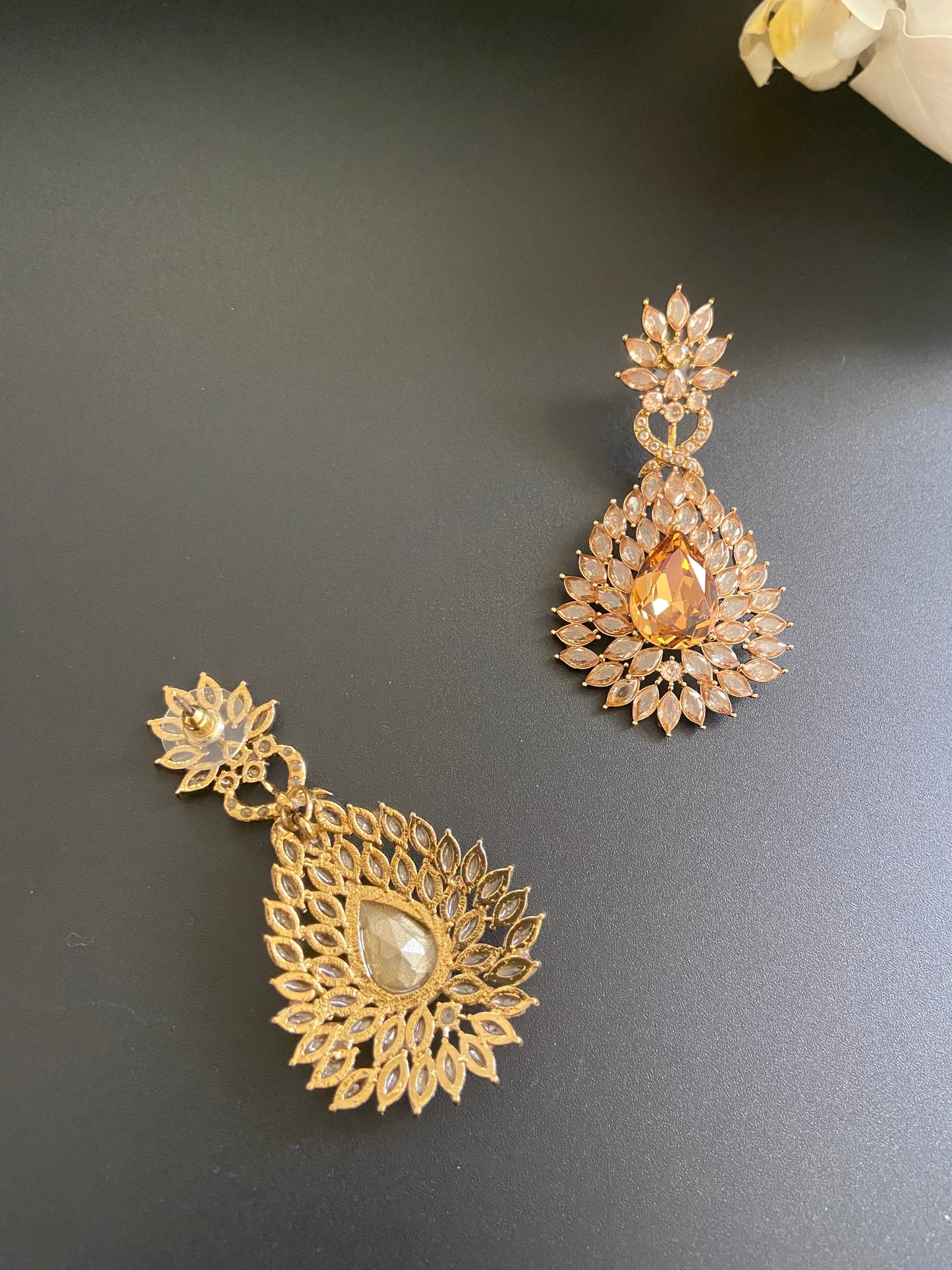 Amber Teardrop Earrings