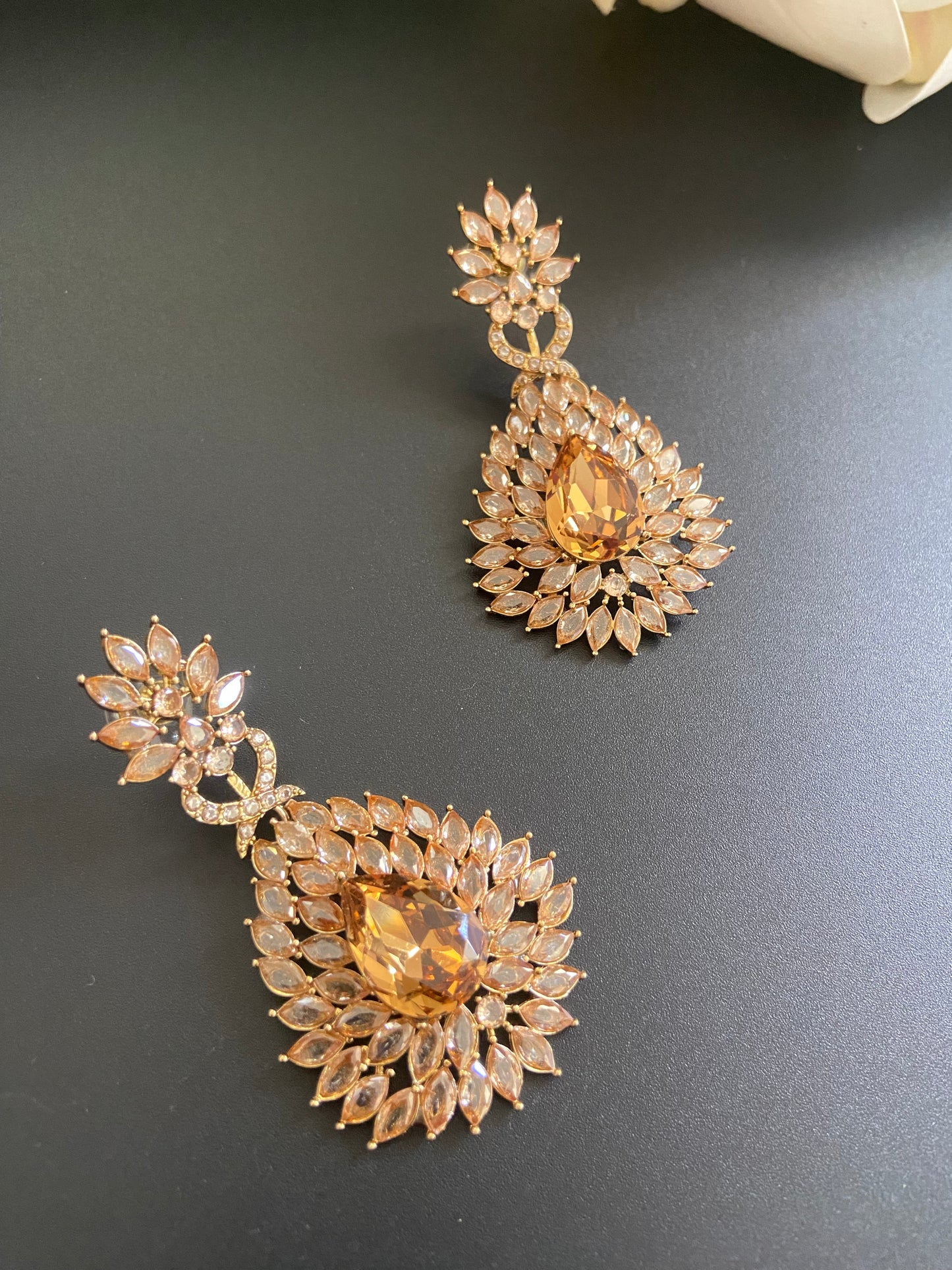 Amber Teardrop Earrings