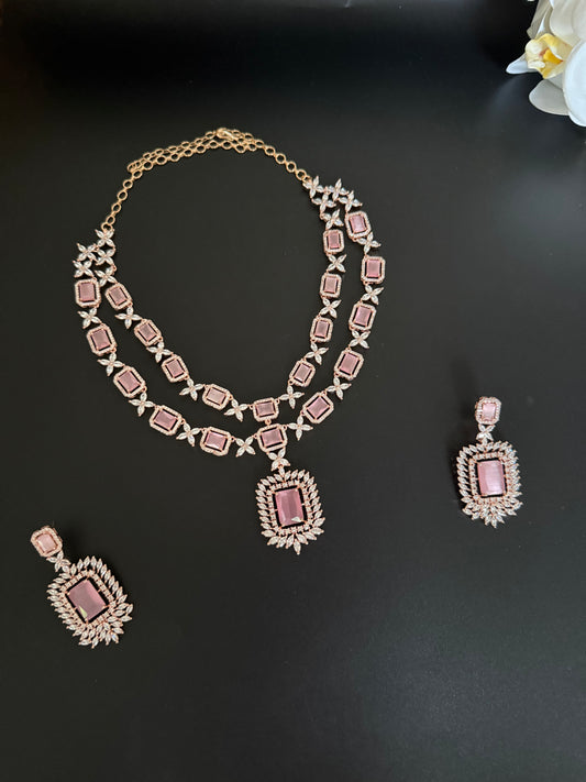 Rose Gold Layered Necklace Set
