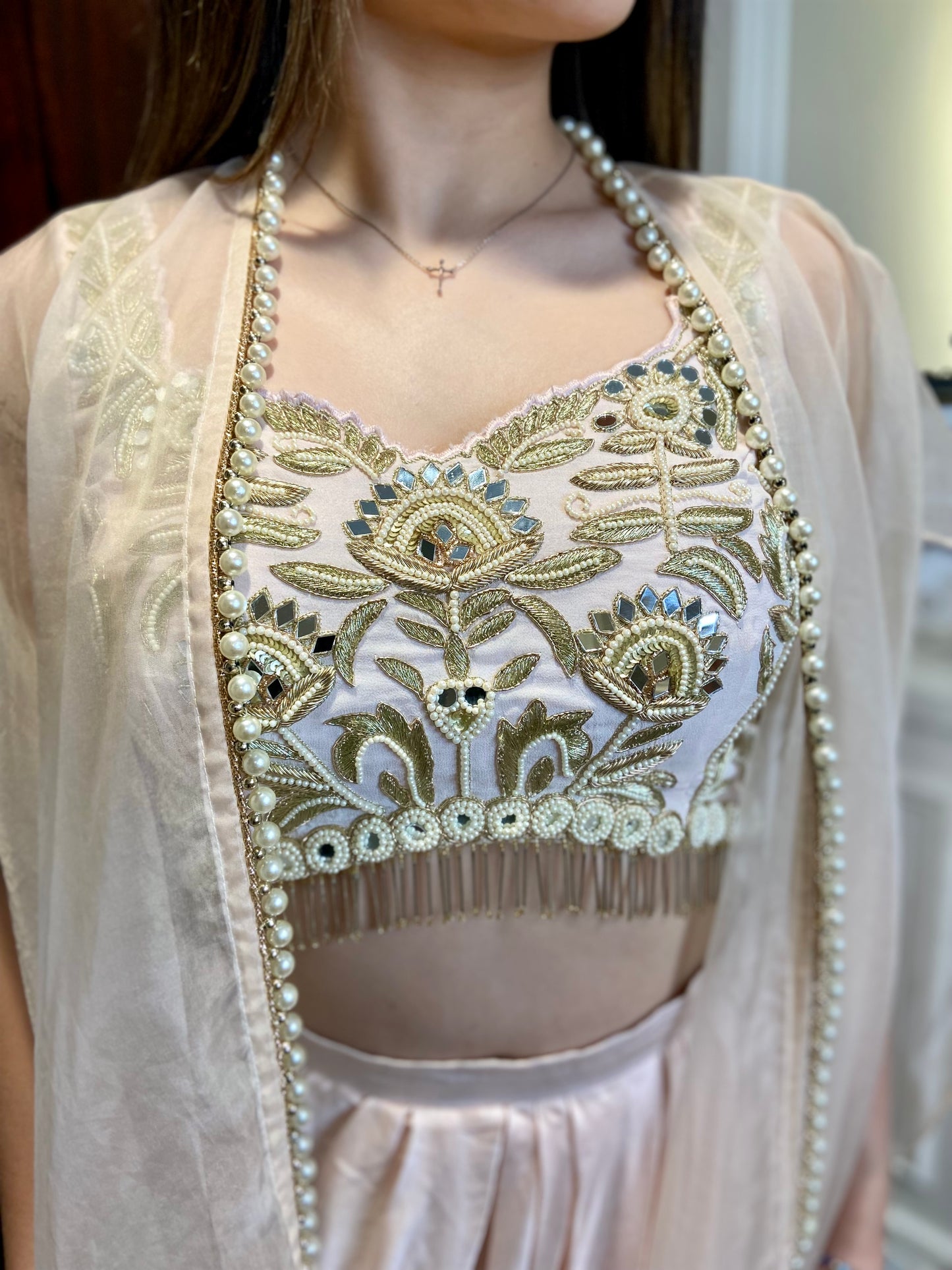 Baby Pink Cape Ensemble