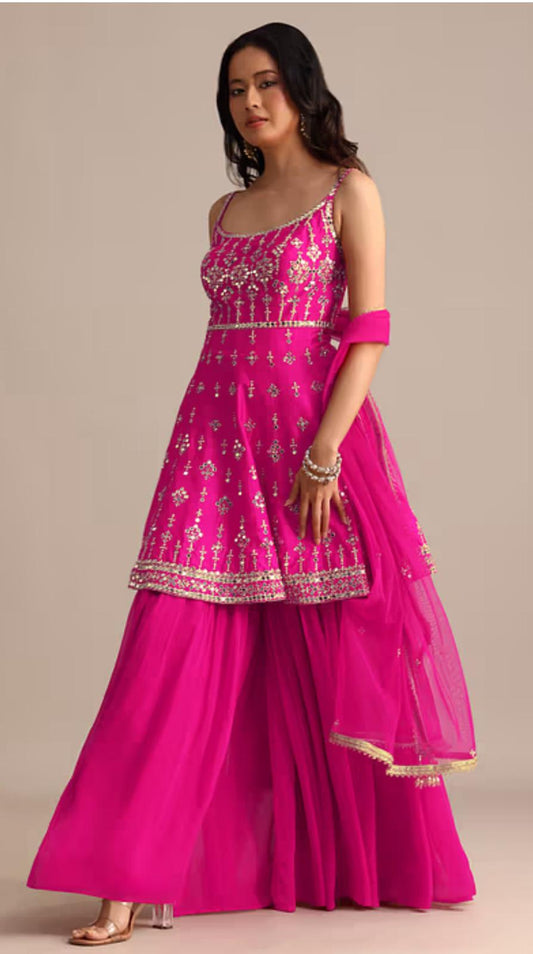 Pink Sharara Set