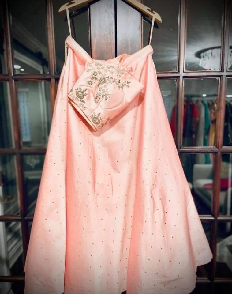 Pink Off Shoulder Lehenga