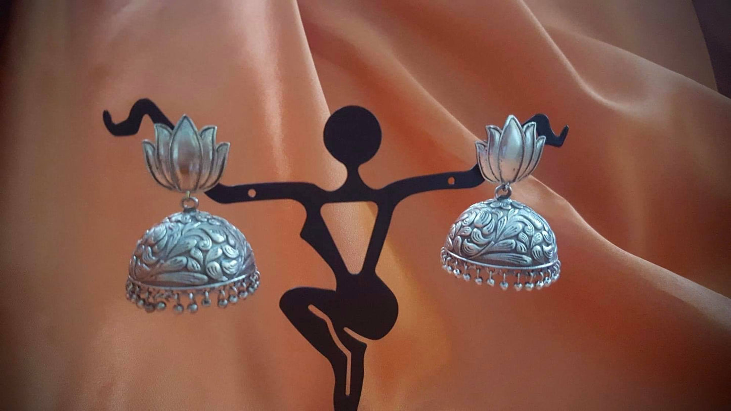 German Silver Jhumka earrings