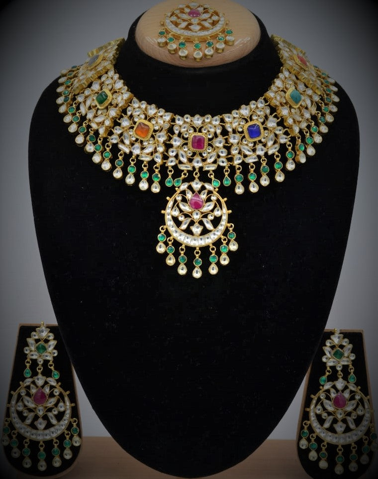 Navratans Chandbali Choker Set - Made to Order only
