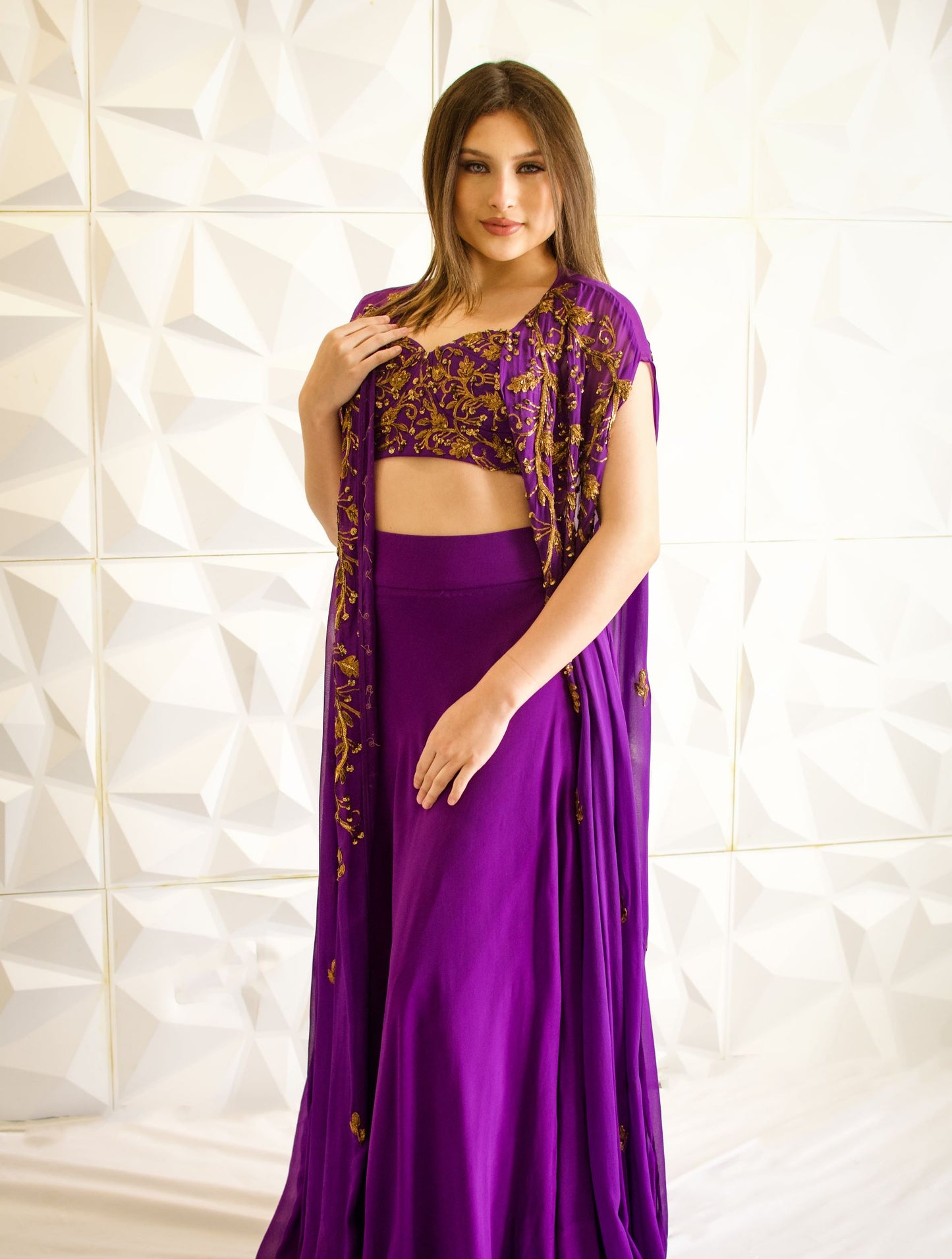 Purple cape ensemble - Made to Order