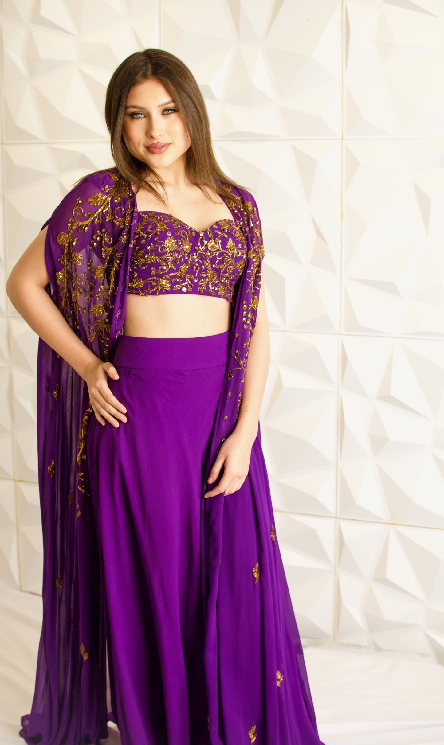 Purple cape ensemble - Made to Order