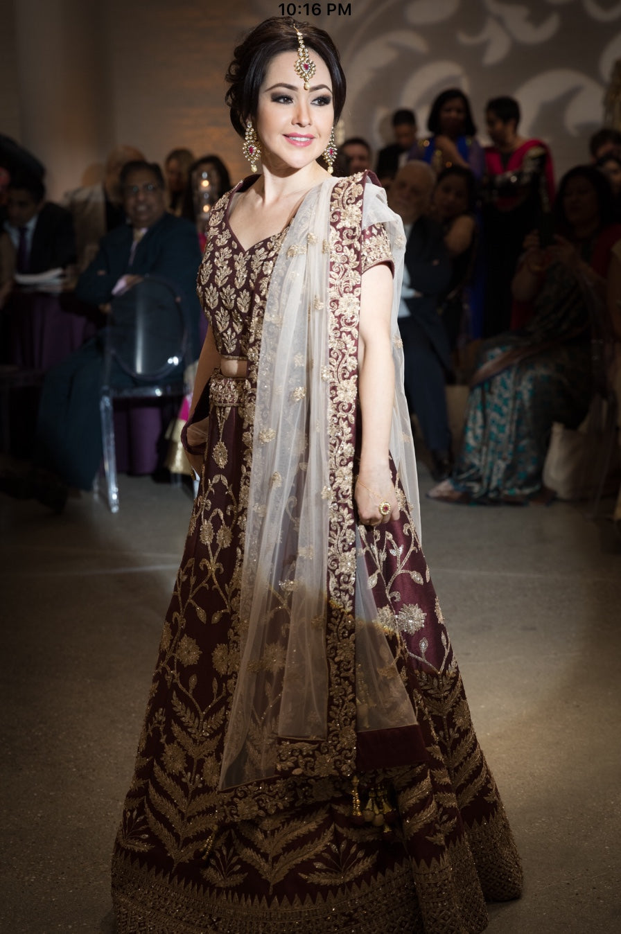 Heavy embroidered bridal lehenga for women