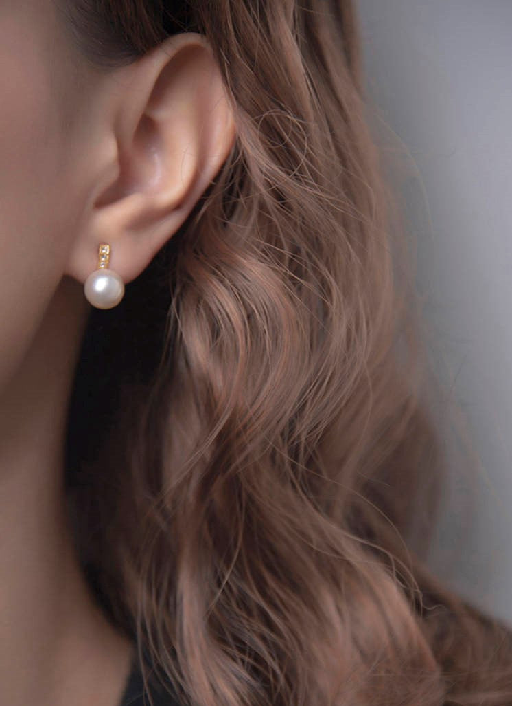 Pearls Crystals Earrings by Vibgyor