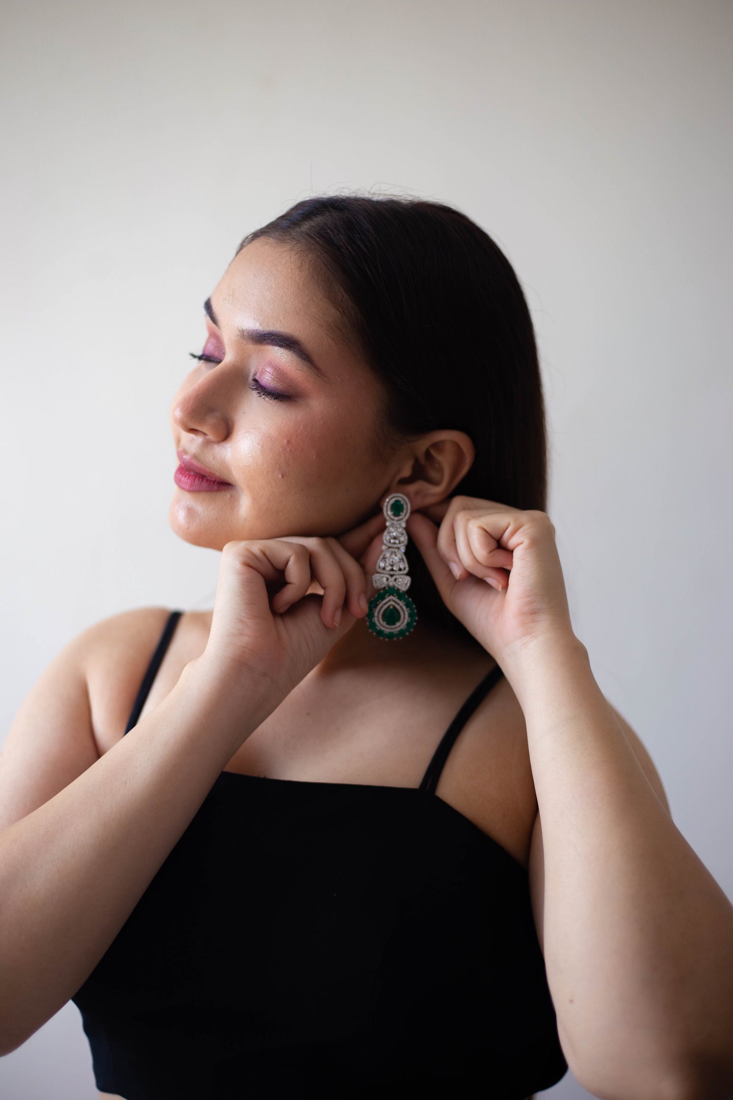 Chandelier Earrings with Tikka