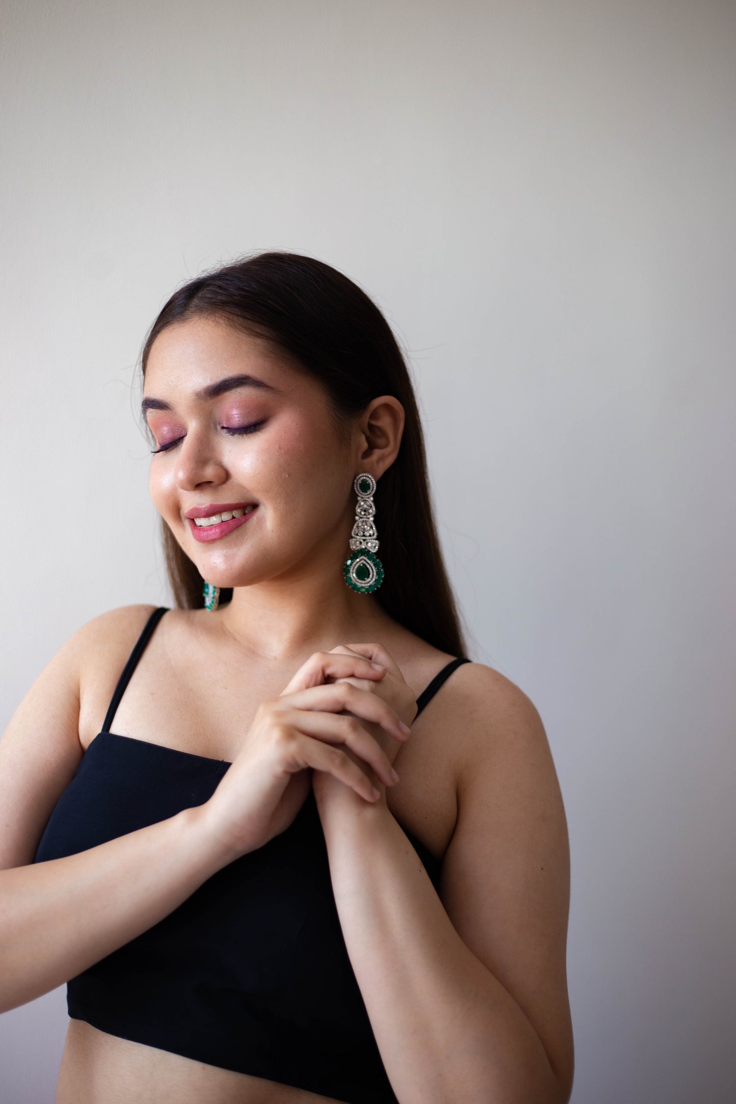 Chandelier Earrings with Tikka