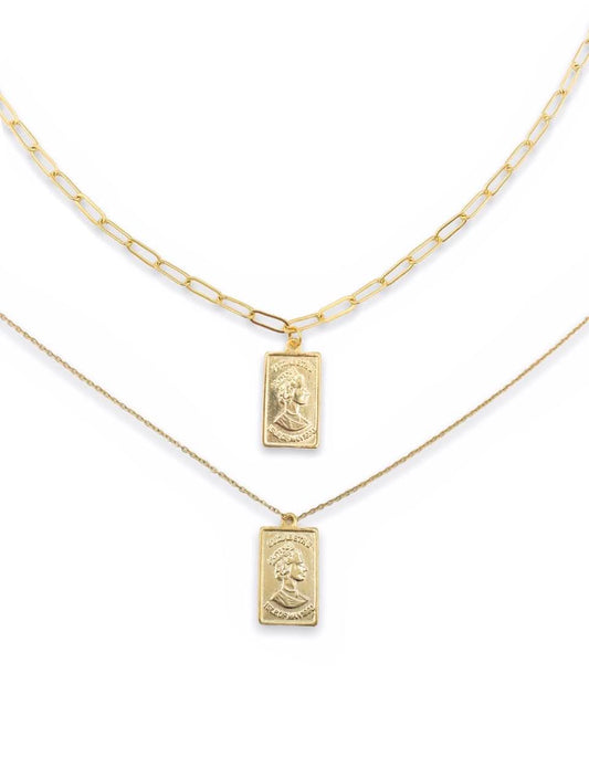 roman tag necklace rectangle fashion trendy jewelry