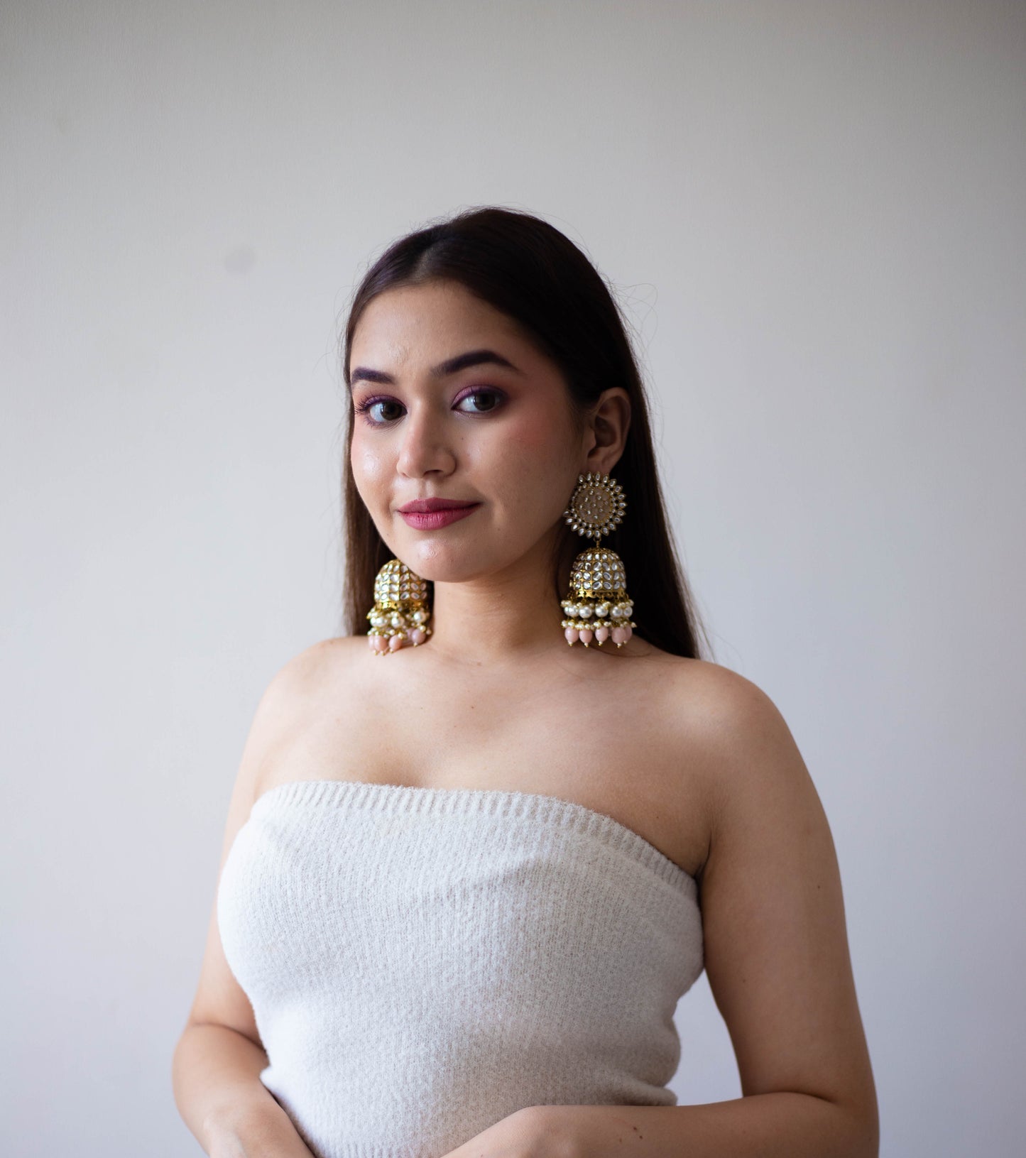 Pink Statement Jhumkas