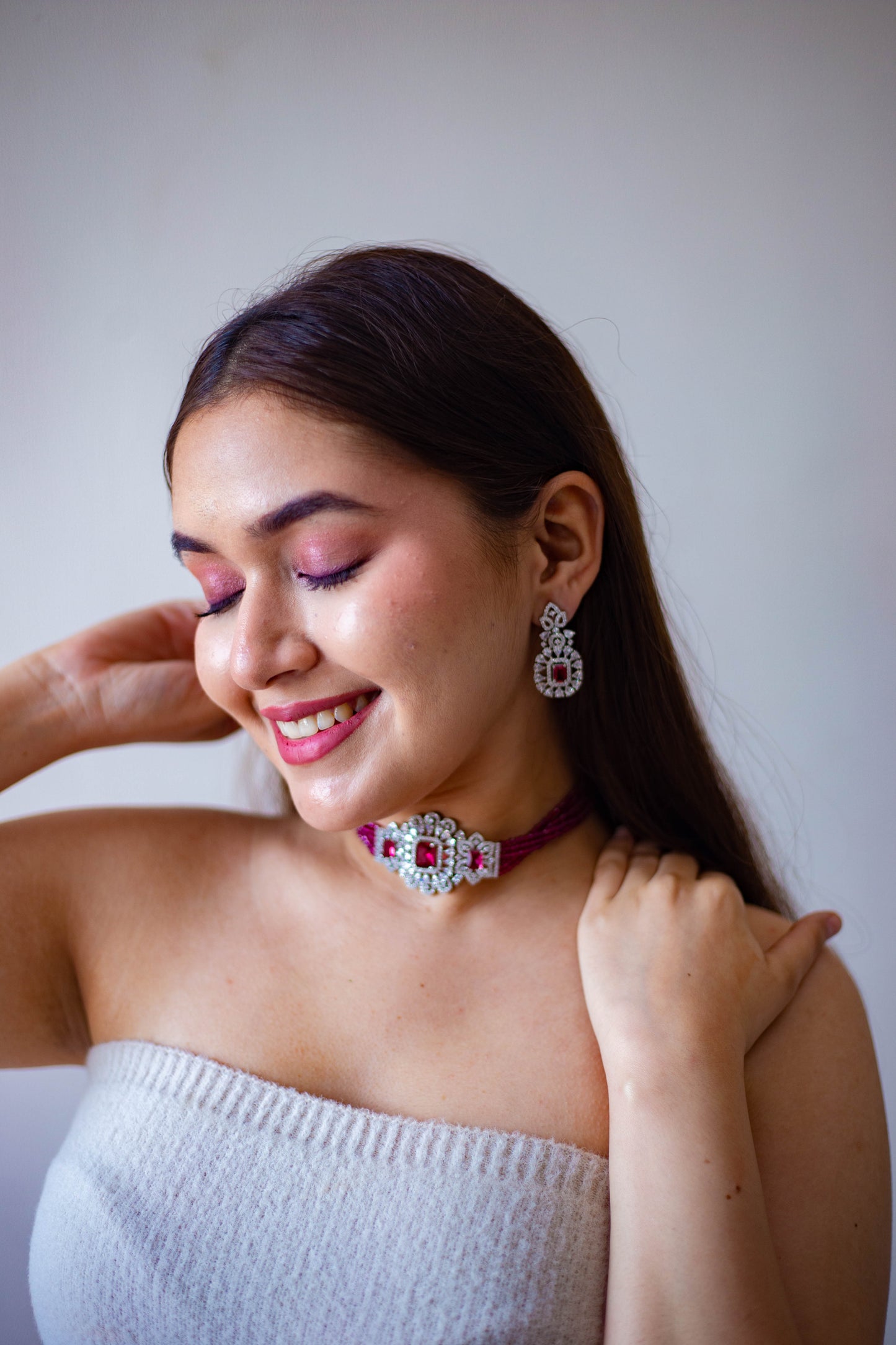 Ruby Red Choker Fusion Set