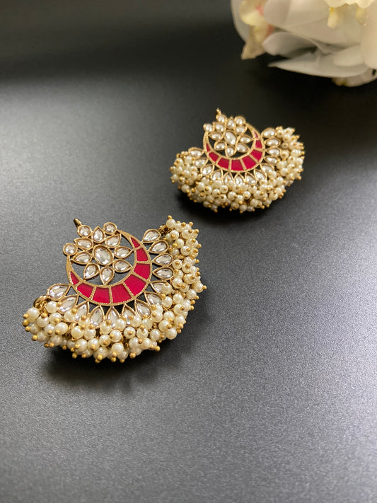 Kundan Chandbali Cluster Earrings