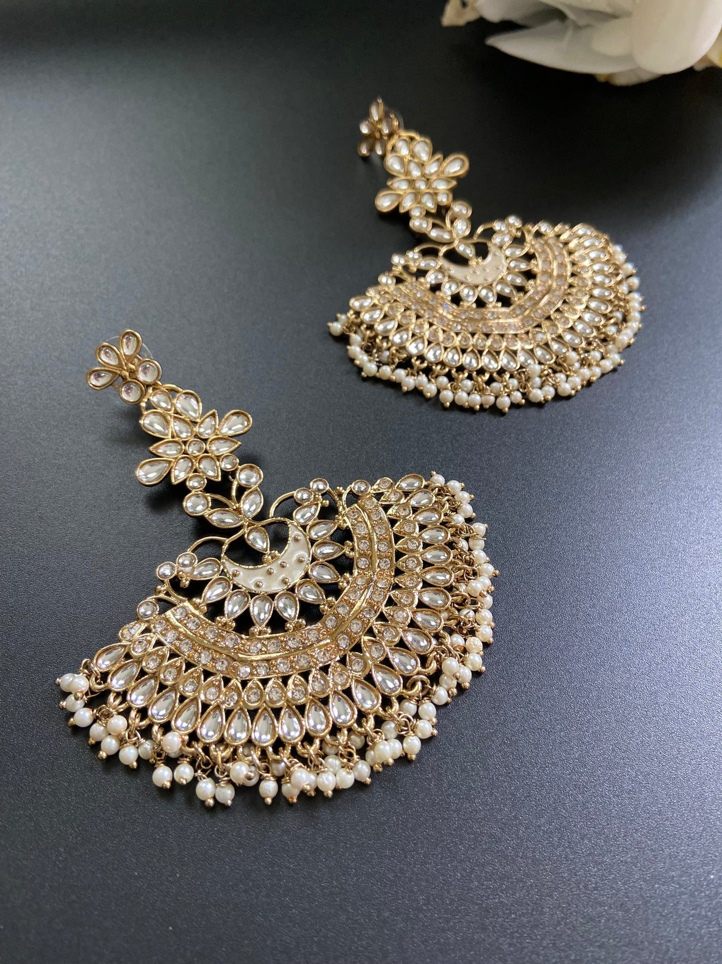 Gold Collar Floral Earrings