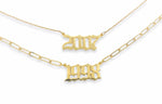 birthyear necklace gold fashion trendy jewelry