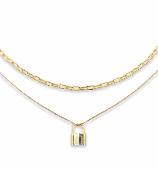 lock necklace paperclip chain trendy jewelry fashion pintrest combo stacked necklaces