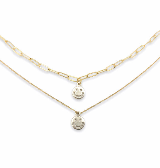 smiley necklace paperclip chain teenager trendy jewelry