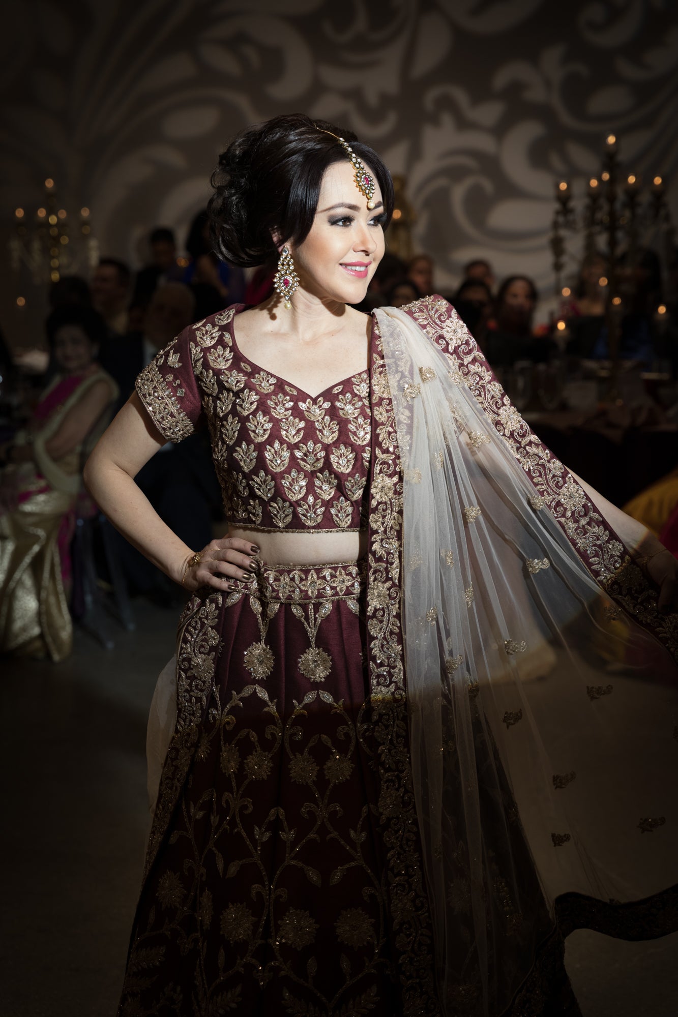 Heavy embroidered bridal lehenga for women