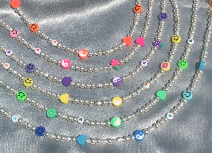 pearl necklace trendy Pinterest summer jewelry vsco jewels colorful