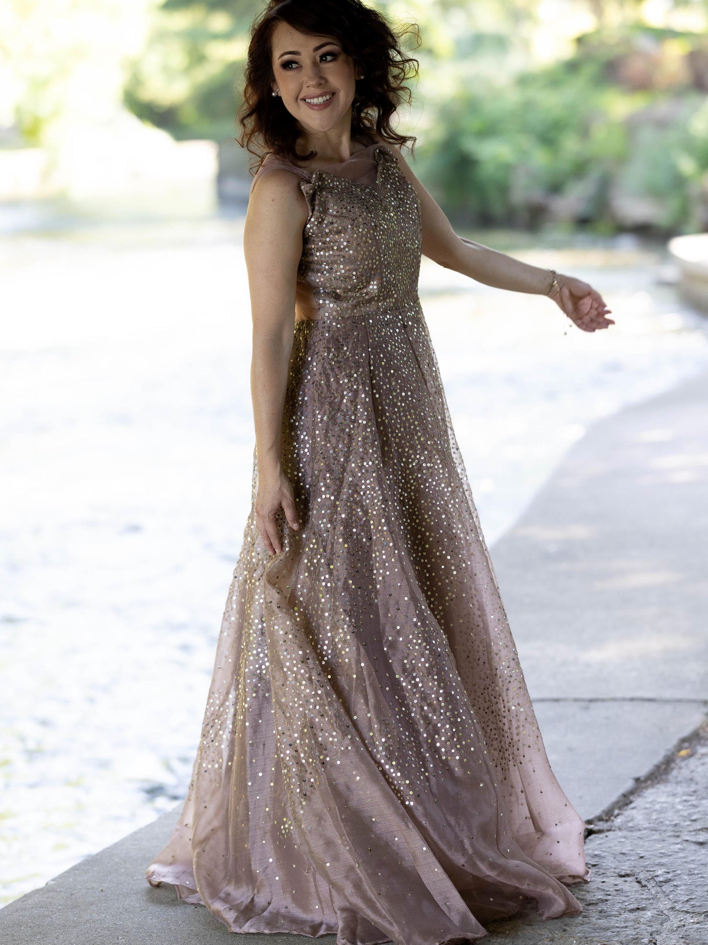 Champagne Organza Gown