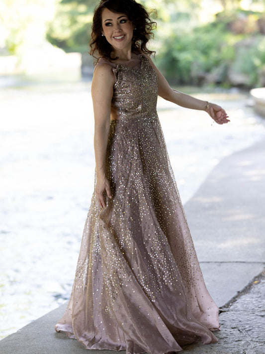 Champagne Organza Gown