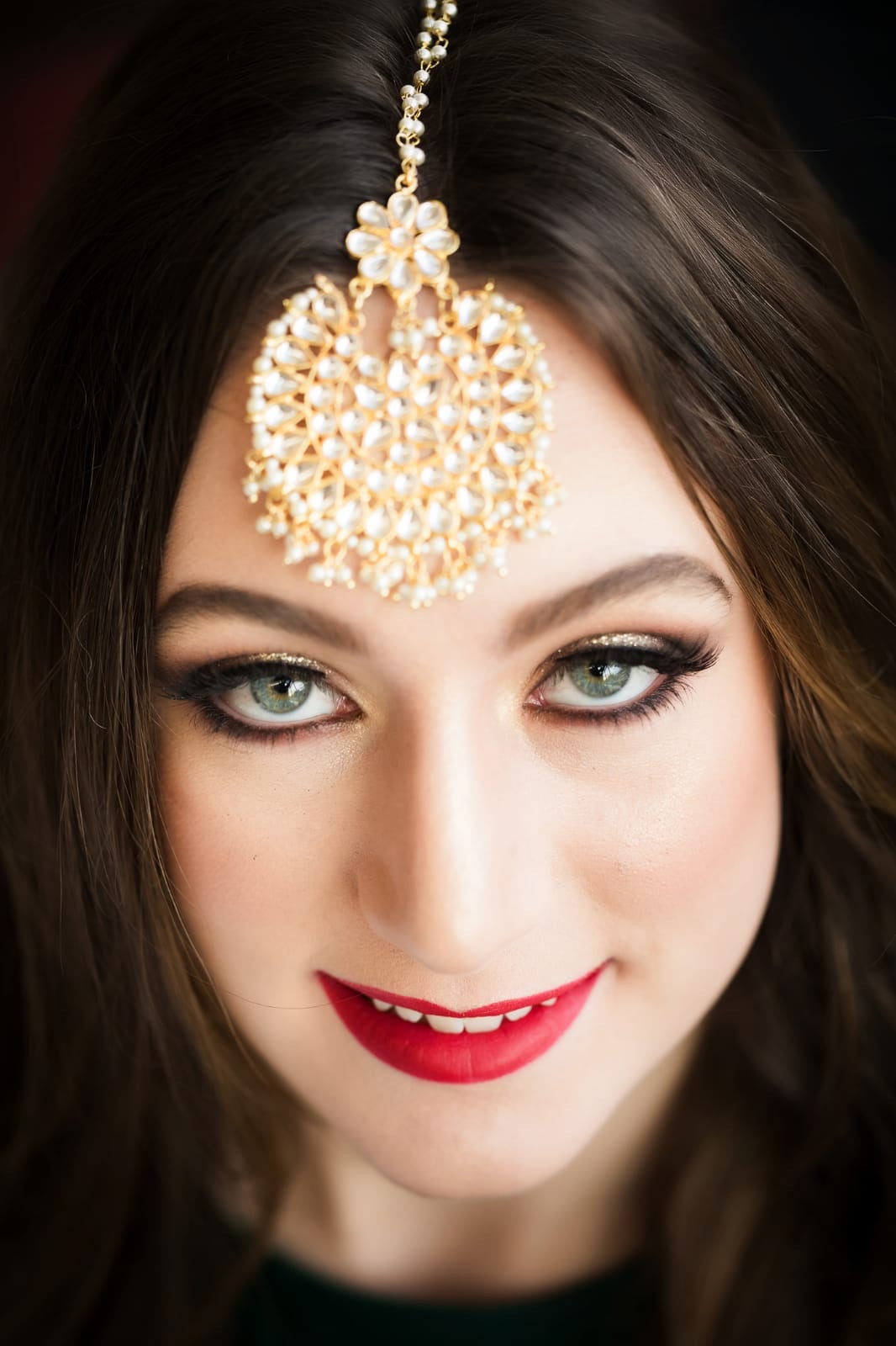 Gold plated maang tikka for women