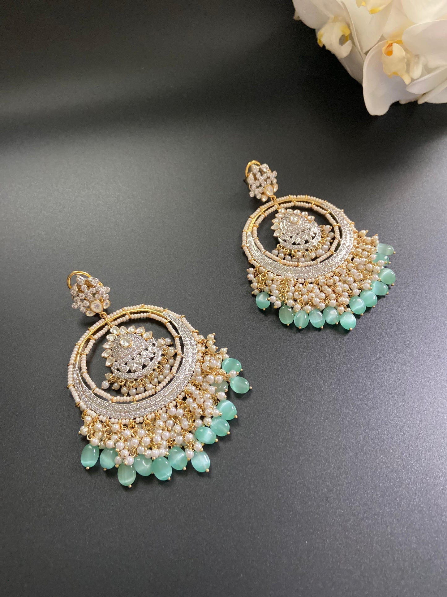 Glistening Floral Chandbalis