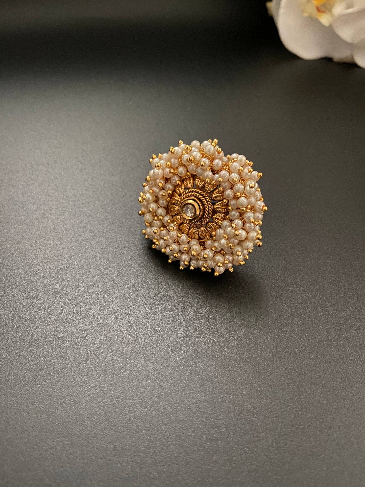 Beaded Cluster Ring