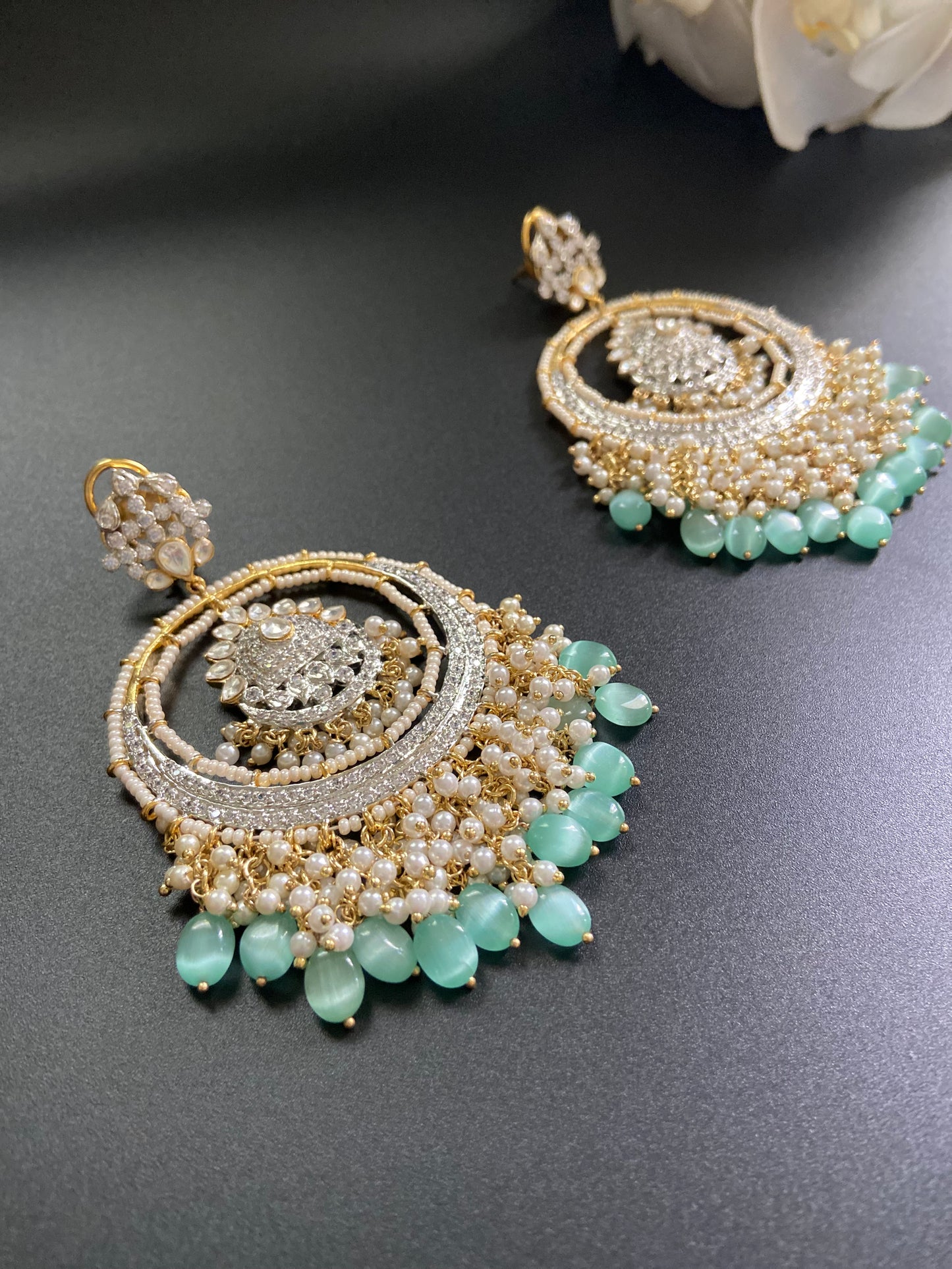 Glistening Floral Chandbalis