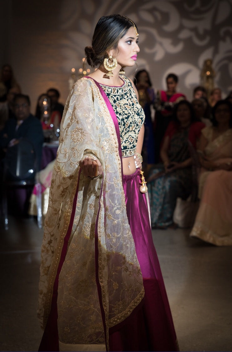 Women Chandbali Jhumka earrings worn by a fashion model