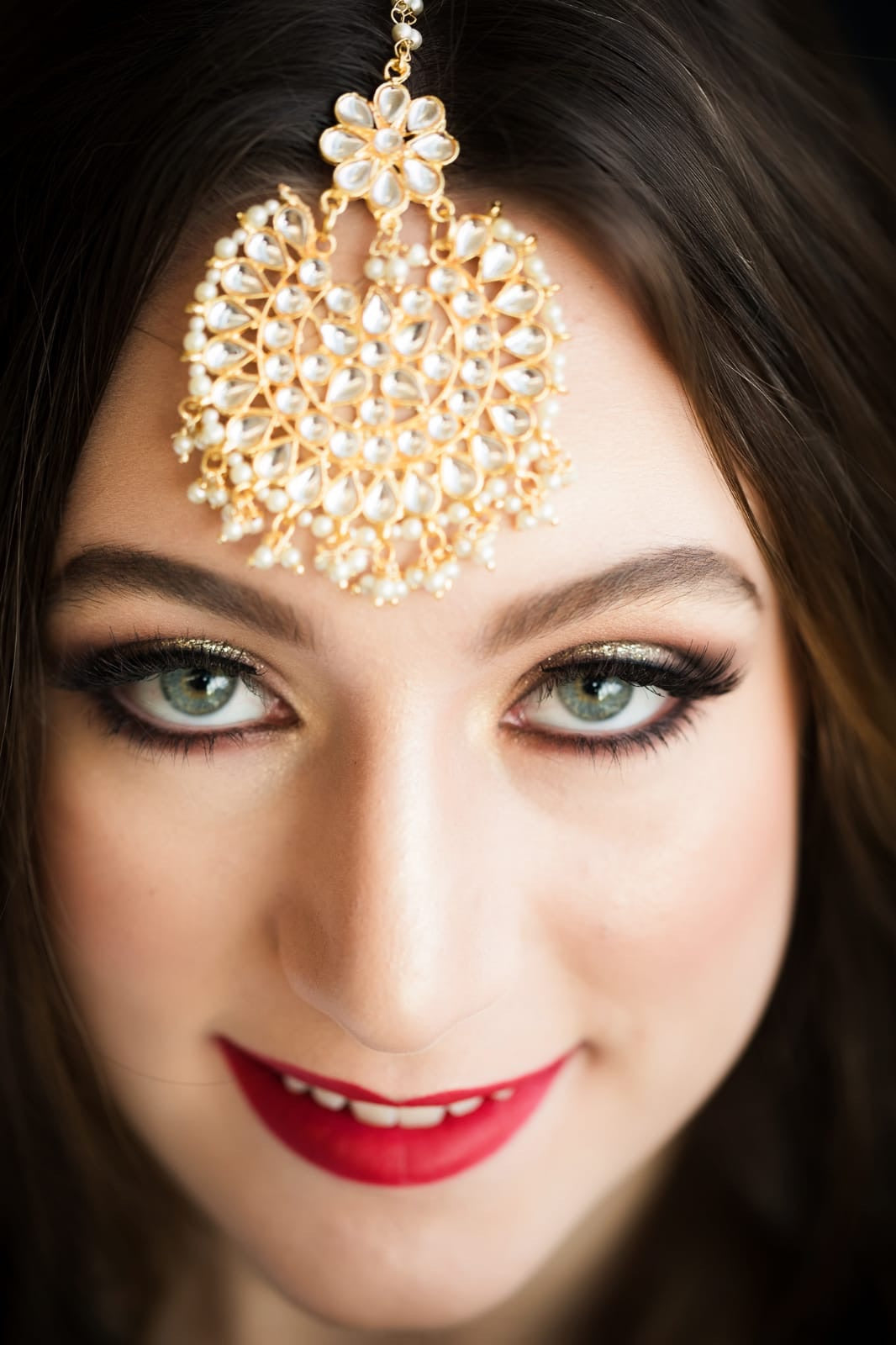 Gold plated maang tikka for women