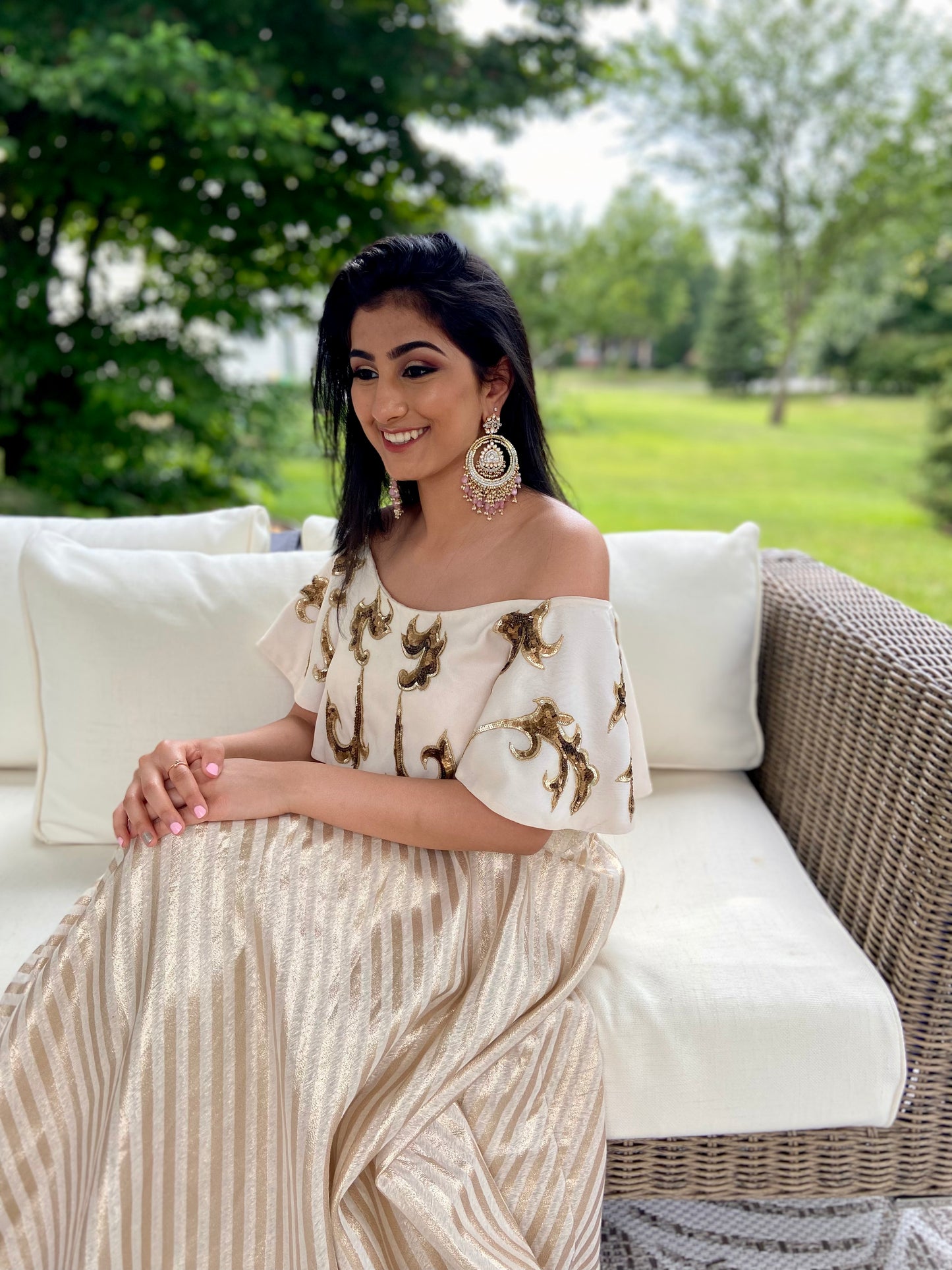 Glistening Floral Chandbalis