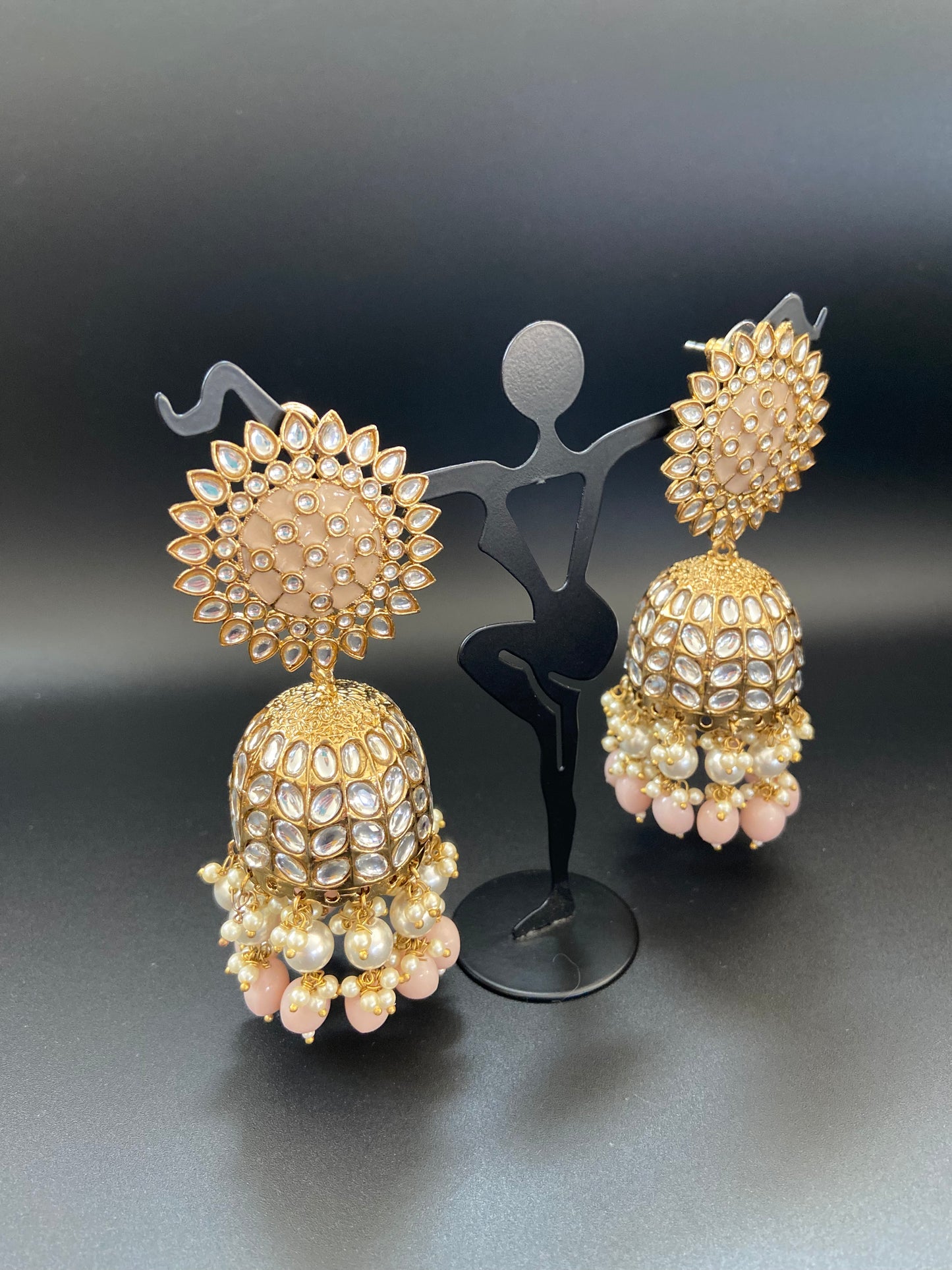 Pink Statement Jhumkas