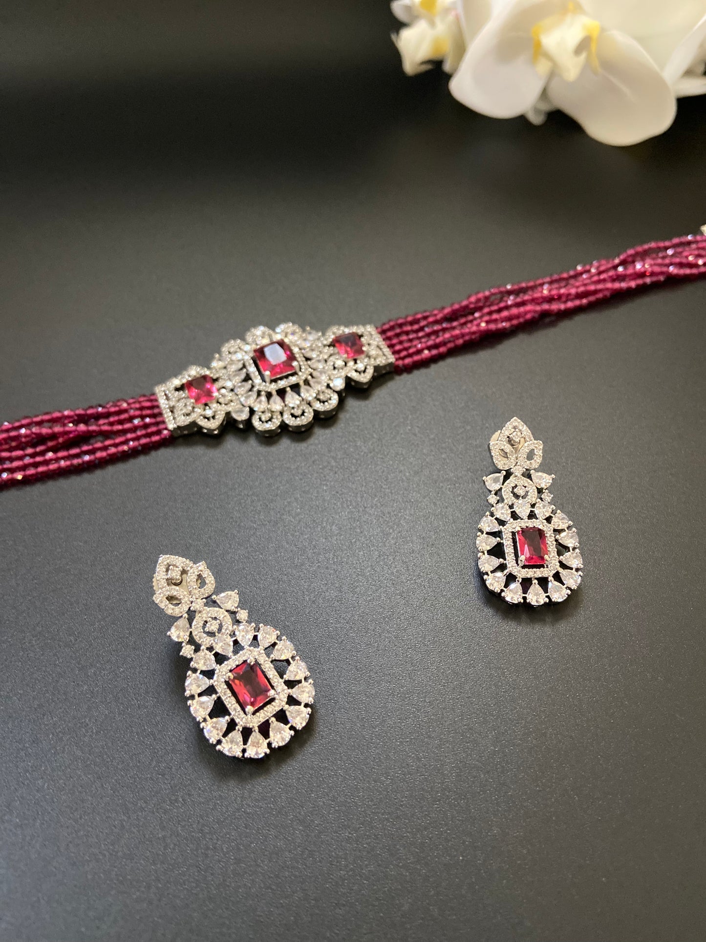 Ruby Red Choker Fusion Set
