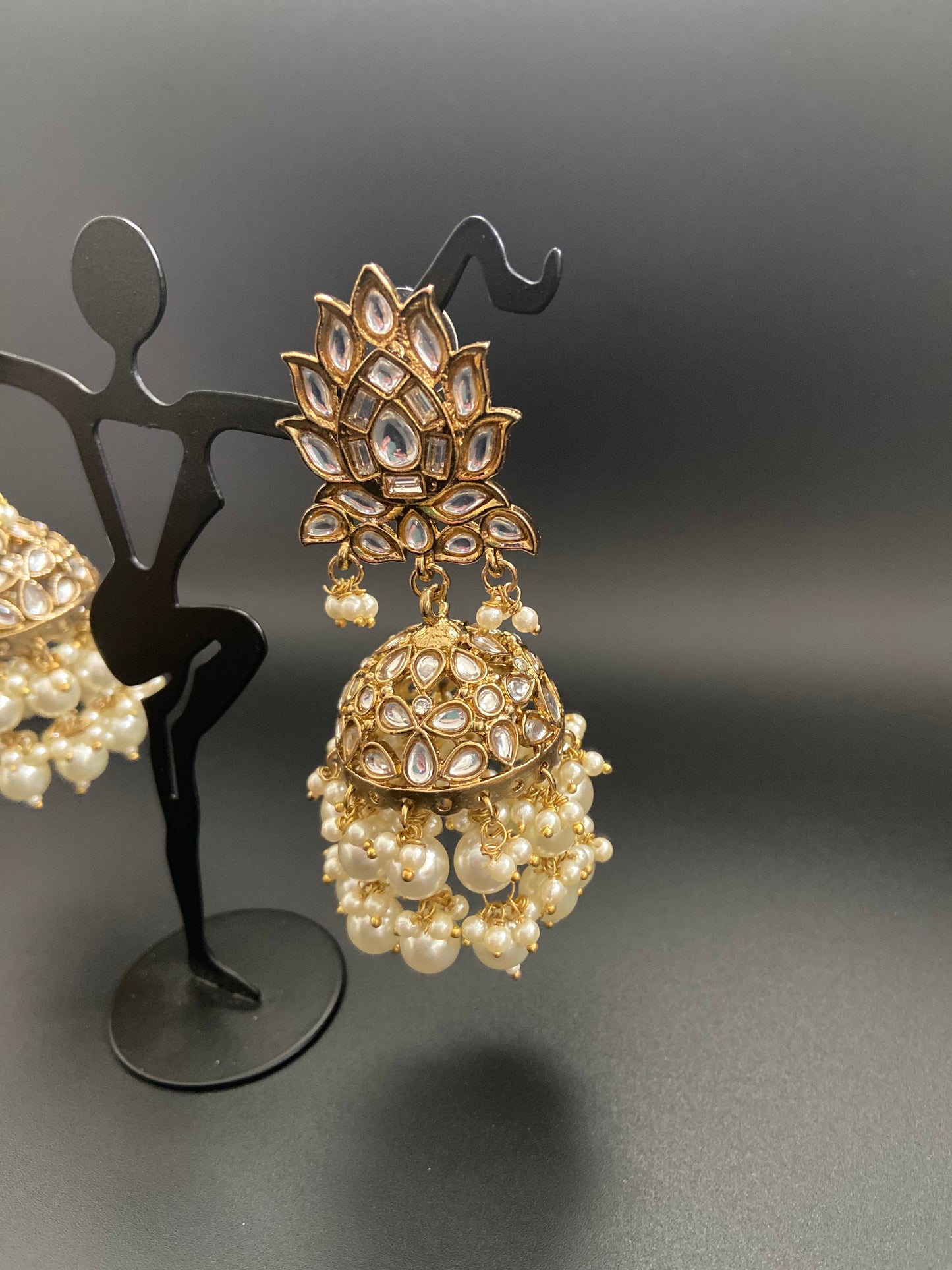 Pearly Lotus Jhumkas