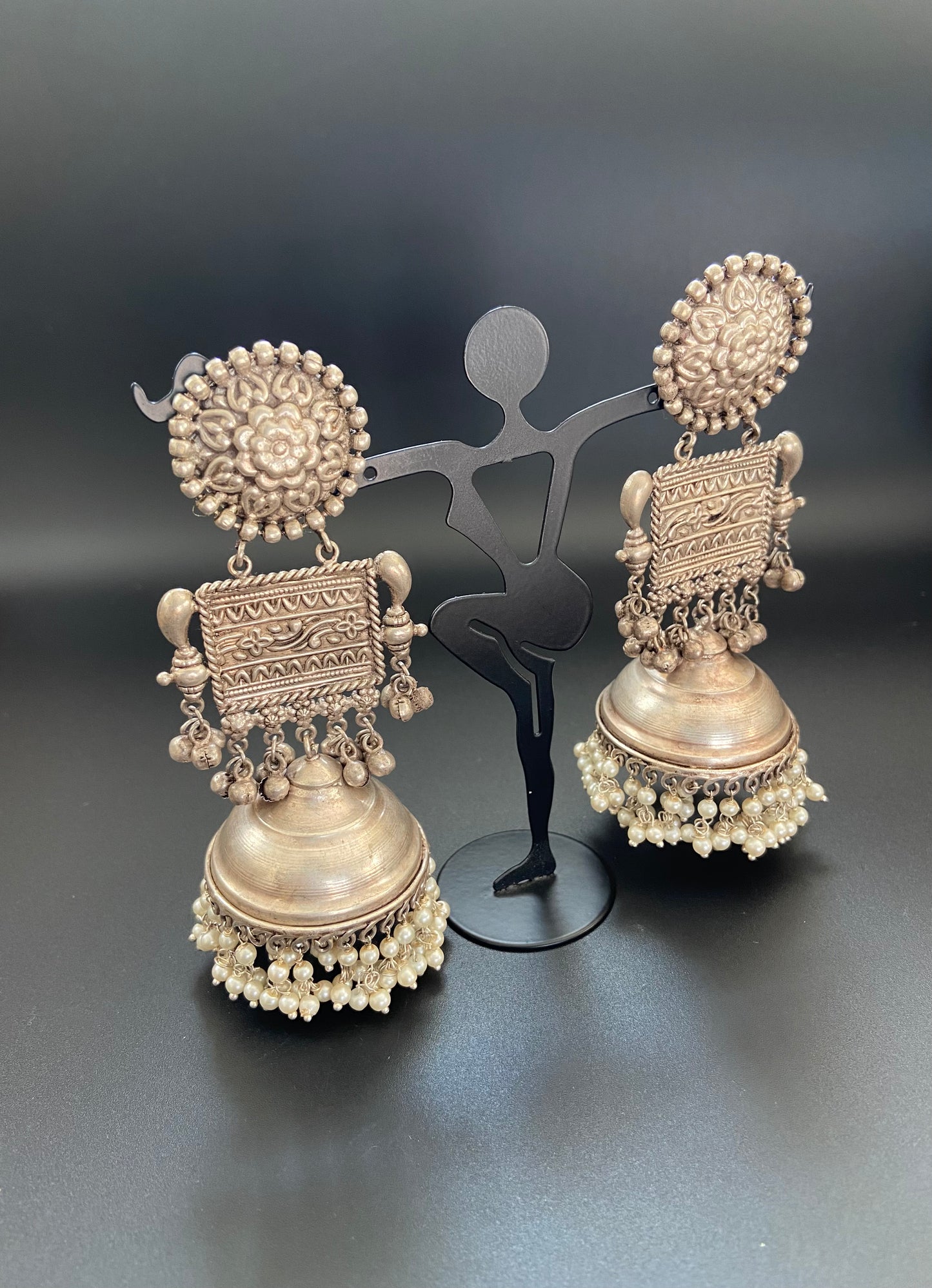Oxidized jhumkas