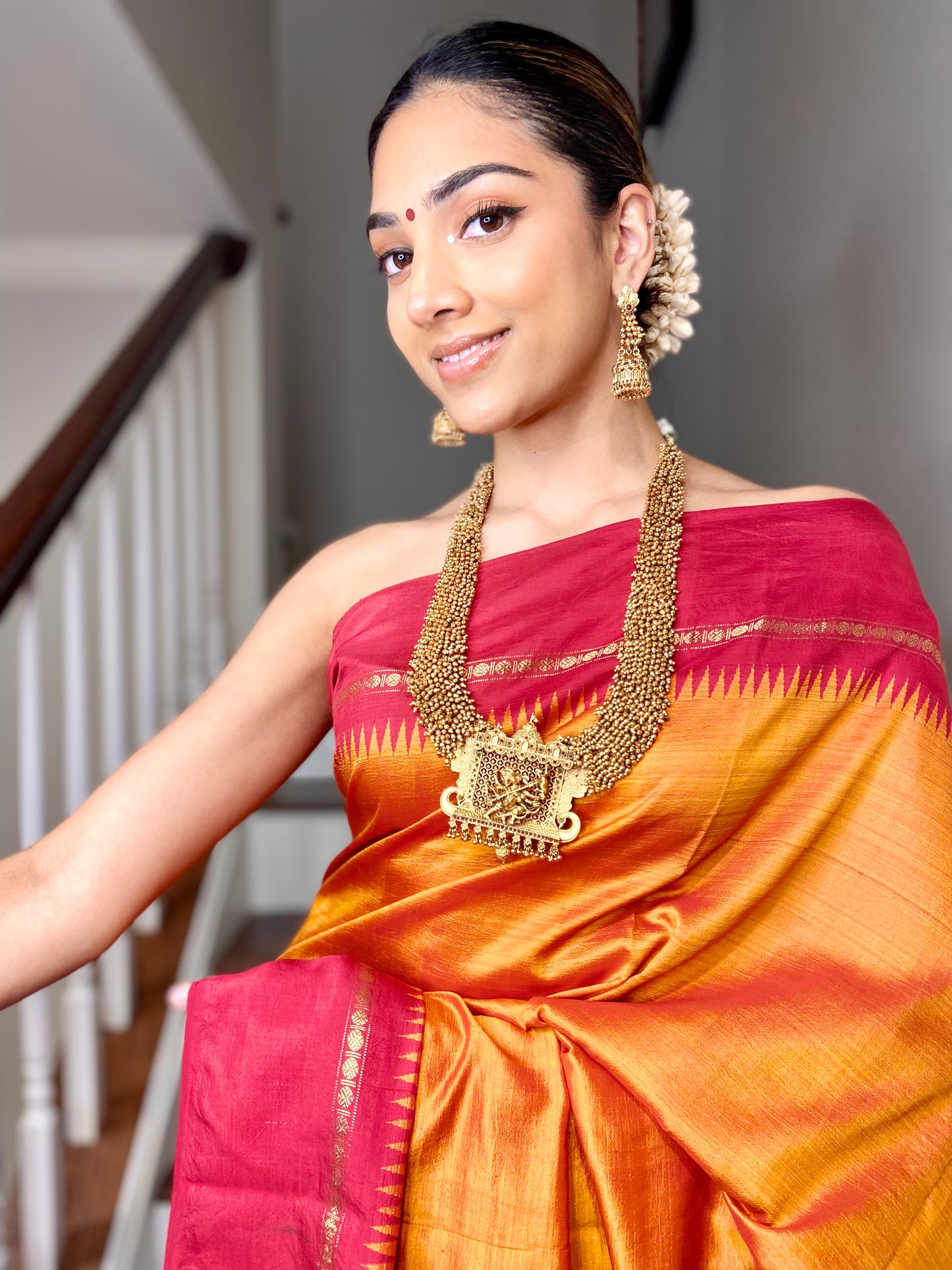 Long Necklace in Temple Pendant - Made to Order