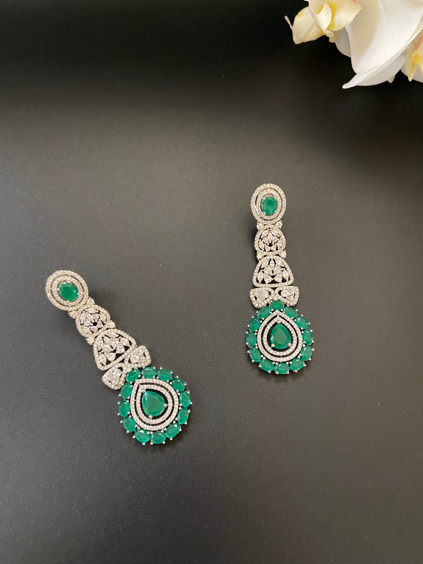 Chandelier Earrings with Tikka