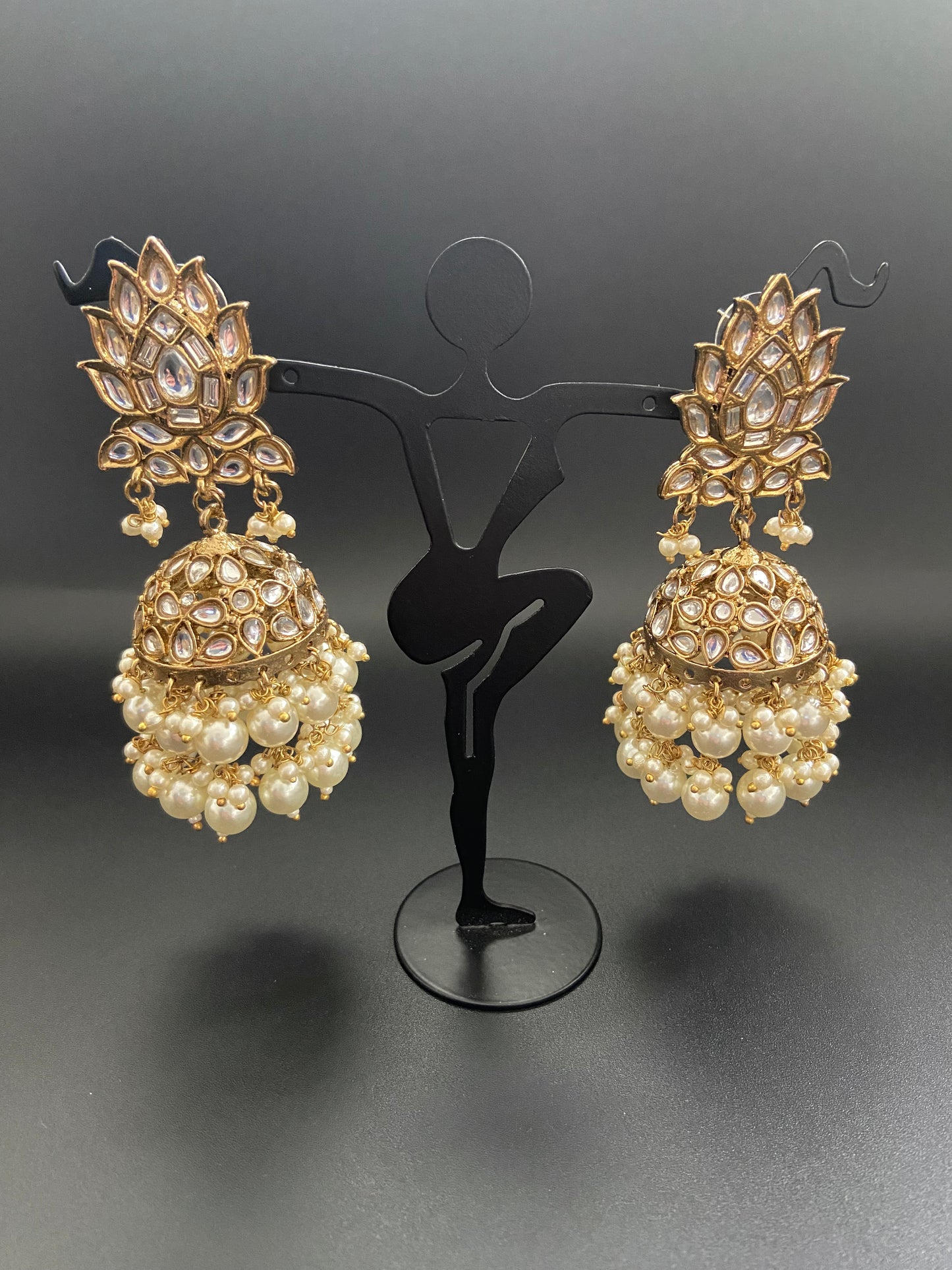Pearly Lotus Jhumkas