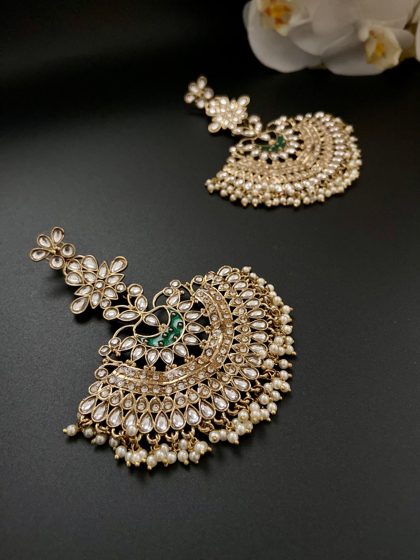 Gold Collar Floral Earrings