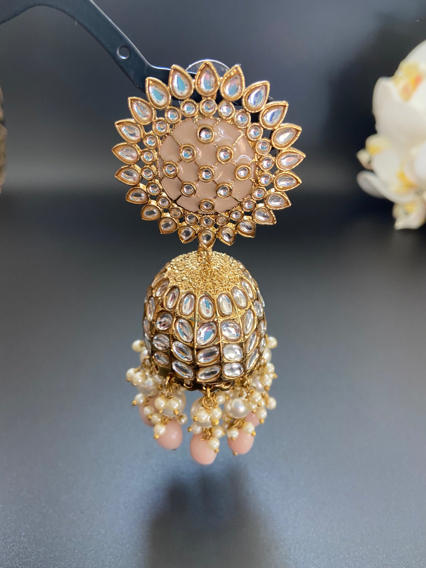 Pink Statement Jhumkas