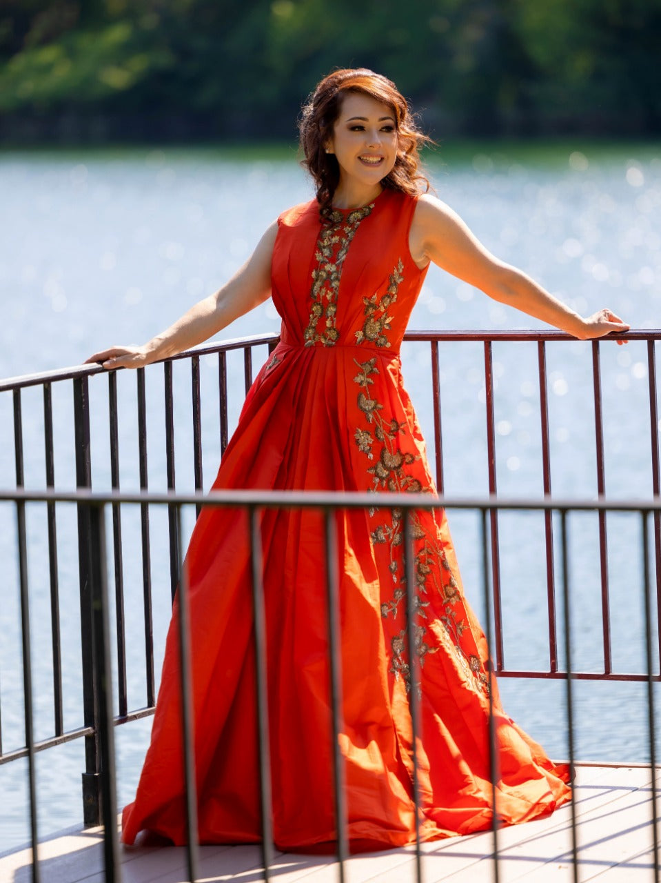 Orange Silk Gown