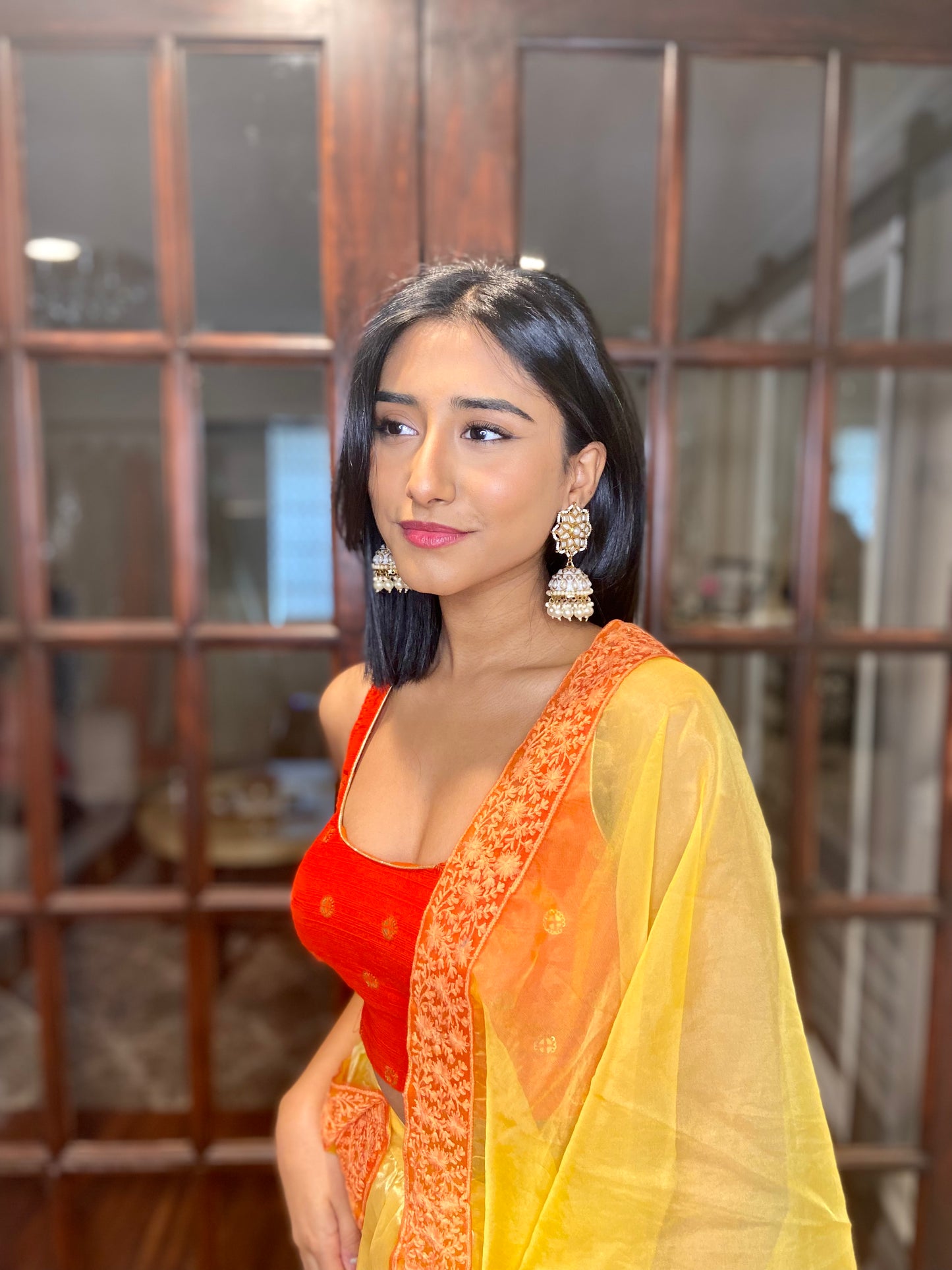 Pearly Geometric Jhumkas