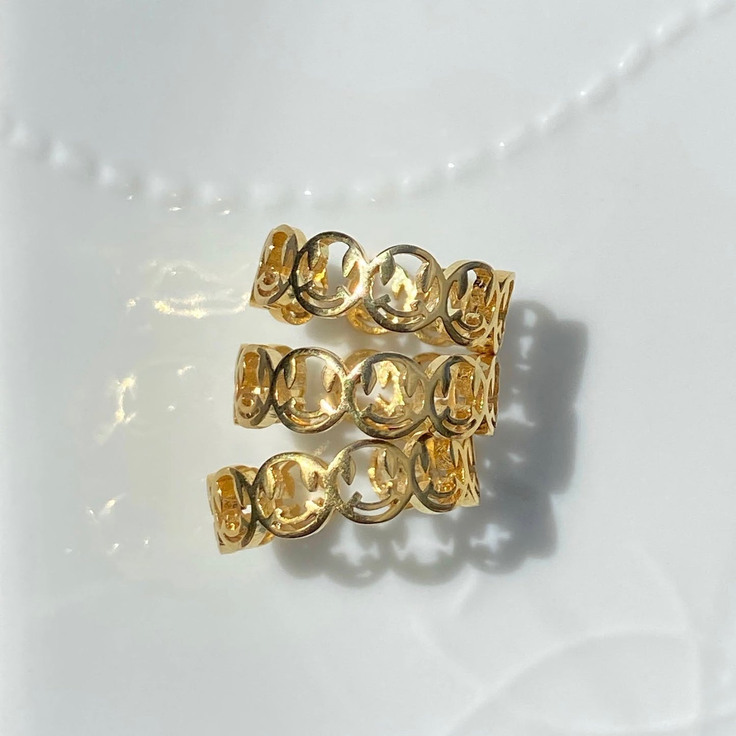 Gold Smiley Wrap Ring